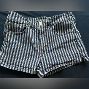 American Eagle Outfitters Navy and White Striped Shorts